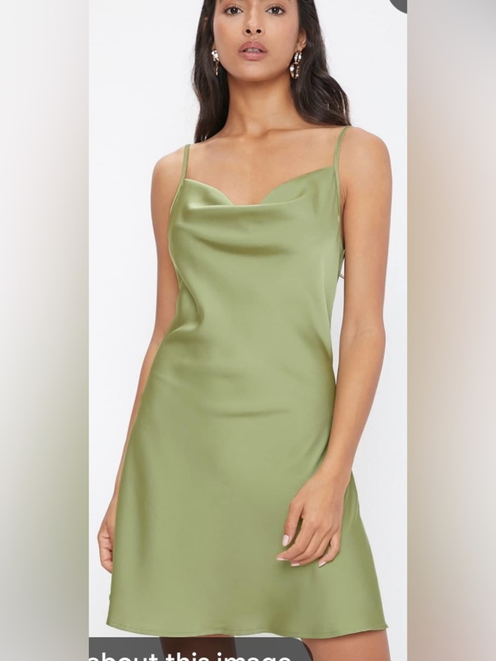 Miss Lola: Dress, Green Cowl Neck Sheath